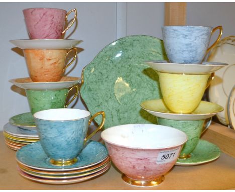 A Royal Albert Gossamer Harlequin tea service