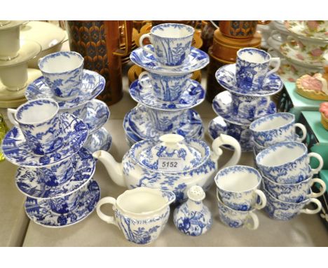 A Royal Crown Derby Mikado tea service and coffee cans