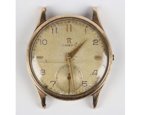 An Omega 9ct gold circular cased gentleman's wristwatch, circa 1950, the jewelled movement detailed 'Omega Swiss 12178222', t