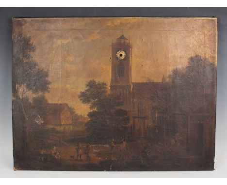 A mid-19th century Austrian giltwood and gesso rectangular wall clock case with central circular aperture within a surround o