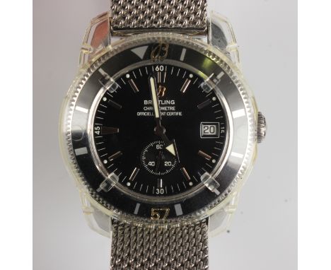 A Breitling Superocean Heritage 38 Automatic chronometer stainless steel cased gentleman's bracelet wristwatch, Ref. No. A373