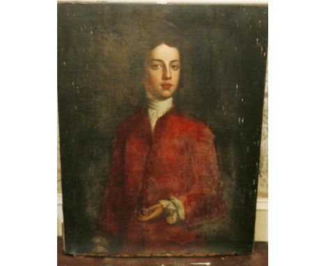 FOLLOWER OF MICHAEL DAHL (EARLY 18th CENTURY)
Portrait of a boy wearing a red coat
Oil on canvas, unframed, 90cm x70cm