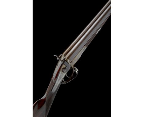 J. PURDEY A 12-BORE 1863 PATENT (FIRST PATTERN) THUMBHOLE-UNDERLEVER HAMMERGUN, serial no. 7183, for 1866, 30in. black powder