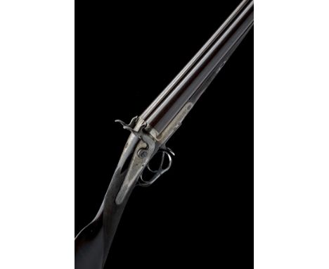 J. PURDEY A 12-BORE 1863 PATENT (FIRST PATTERN) THUMBHOLE-UNDERLEVER HAMMERGUN, serial no. 7395, for 1866, 30 1/2in. black po