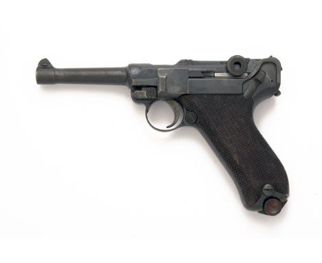 ERFURT ARSENAL, GERMANY  A 9mm (PARA) SEMI-AUTOMATIC PISTOL, MODEL 'P08 LUGER', serial no. 5729, dated for 1912, with blued 4