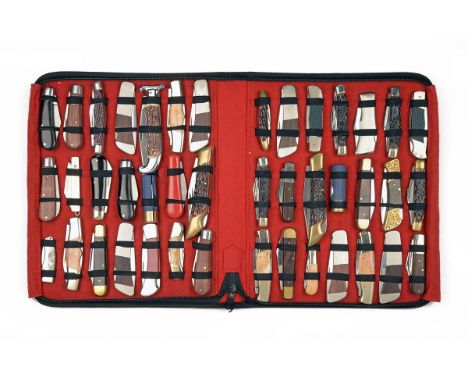 A COLLECTION OF 42 FOLDING KNIVES, similar to the last, various manufacturers and including single and multiple blade example