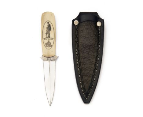 GARRY CILLIERS, SOUTH AFRICA A BOXED HAND-MADE RHODESIAN LIGHT INFANTRY PRESENTATION BOOT-KNIFE WITH BONE HANDLE, presented t