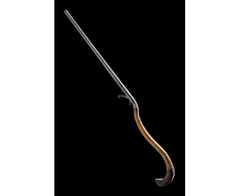 A 30-BORE PERCUSSION CRANKED-STOCK WALKING-STICK SHOTGUN SIGNED 'J.R.', MODEL 'DAY'S PATENT', serial no. 34, circa 1845, with