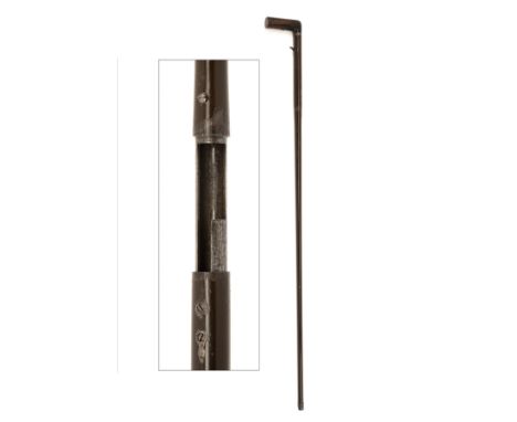 A RARE .297/230 WALKING-STICK GUN WITH RIFLED BARREL, UNSIGNED, no visible serial number, English, circa 1900, with brown ena