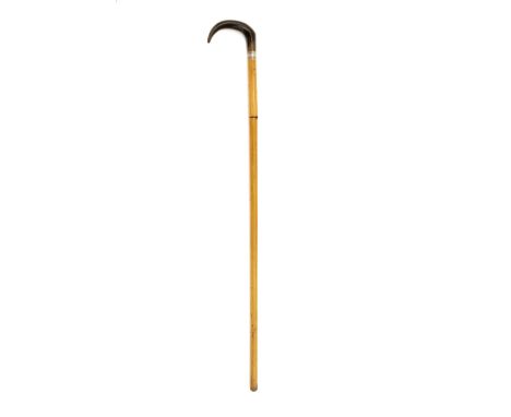 A SCARCE 7mm (CANE) WALKING-STICK SHOTGUN, UNSIGNED, no visible serial number, probably French circa 1875, with natural cane-