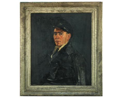 Wilfred Stanley Haines (British, 1905-1944) Self-portrait of the artist, in fireman's uniform of the Second World War oil on 