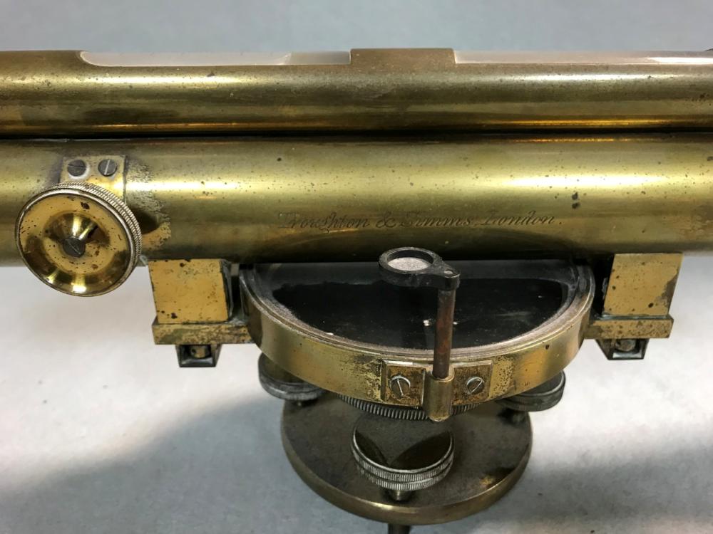 A lacquered brass surveying level by Troughton & Simms, London, late
