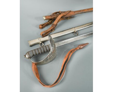 A George V 1897 pattern light infantry officer's sword by Flights Ltd, London, numbered 59413, with plated guard to the wire 