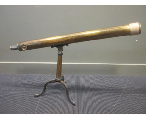 Broadhurst Clarkson &amp; Co, a brass star gazer telescope, cased  