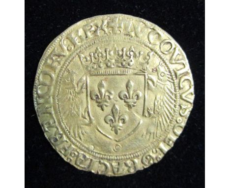 France, Louis XII gold ecu d'or with porcupine F/VF 3.5g  