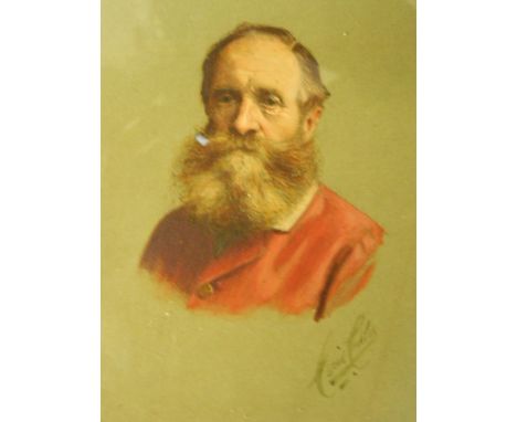 A C19th gouache/tempera on card, portrait of a bearded gentleman, signed Cecil Culper (?), 9'' x 7''