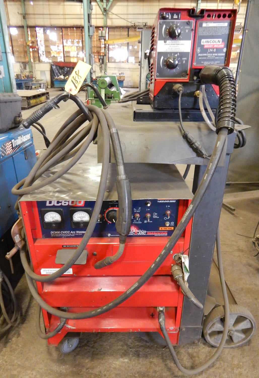 RED-D-ARC DC 600 CV/CC ARC WELDER (PORTABLE) COMPLETE WITH LINCOLN LN8 ...