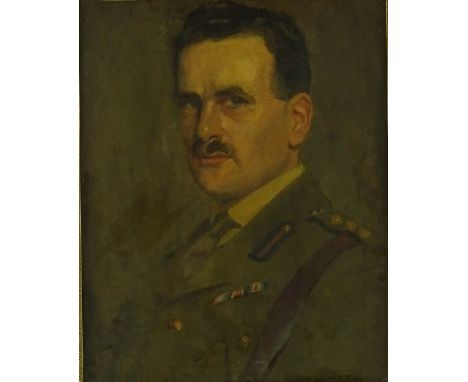 Emanuel Henry Horwitz, oil on canvas, portrait of a First World War Officer, 19" x 14", framed.