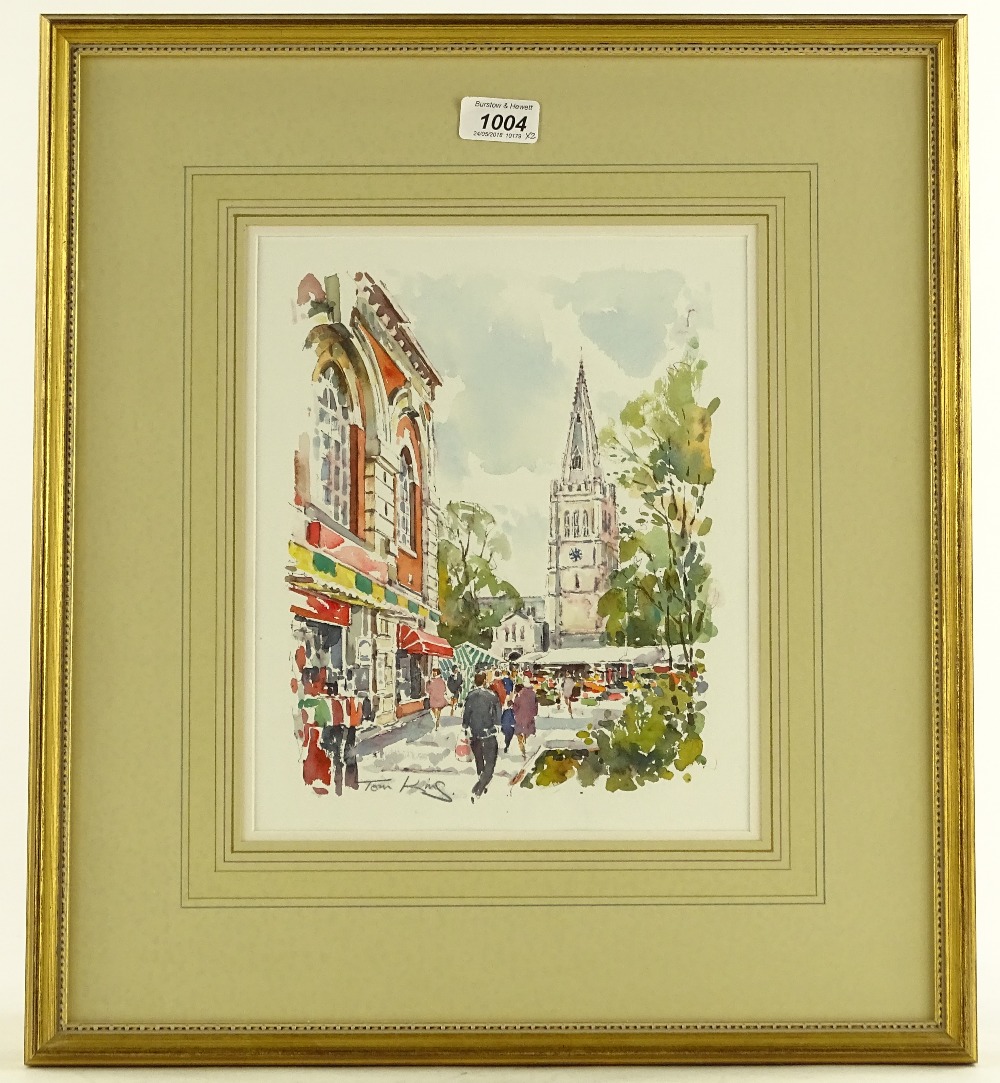 Tom King (born 1946), 2 watercolours, Saturday shopping at Kettering, 11.5" x 9" and lakeland cot