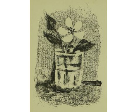 Pablo Picasso, lithograph, flower in vase 6, 1947 from an edition of 2500 copies, Mourlot no. 98, 10" x 7.5", framed.