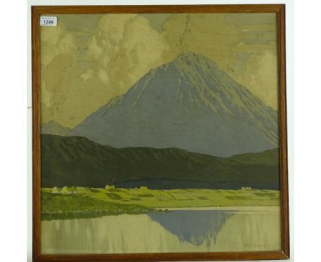 Paul Henry, colour print, mountain landscape, Russell Flint, colour lithograph, interior scene and Rosa Bonheur, engraving, h