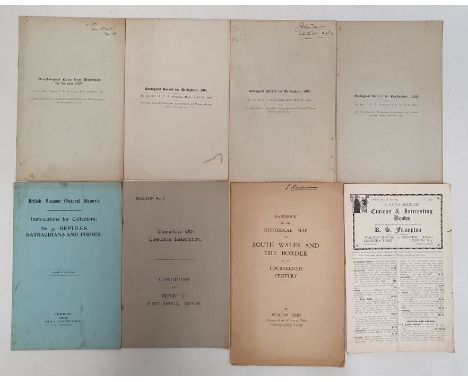 Four old Ordnance Survey 'South Wales and the Border in the 14th Century' folding maps by William Rees and other ephemera Con