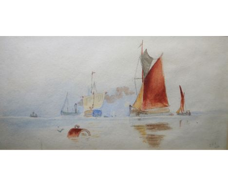 Early 20th century schoolWatercolourSailing boats, indistinctly initialled and dated 1902 12 x 23 cmtogether with one further