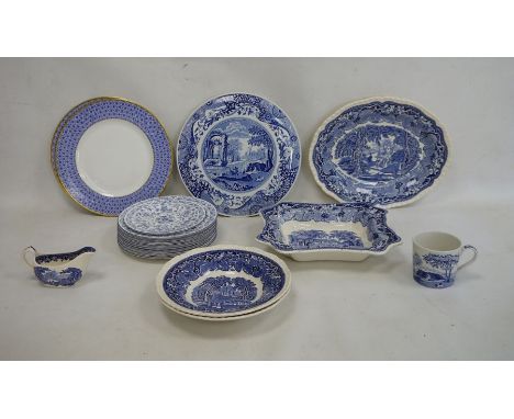 Quantity of blue and white Masons 'Vista' pattern graduated jugs, Spode 'Italian' pattern mug, etc 