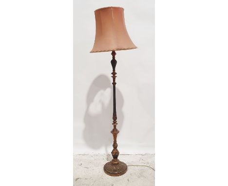 Turned and painted vintage standard lamp