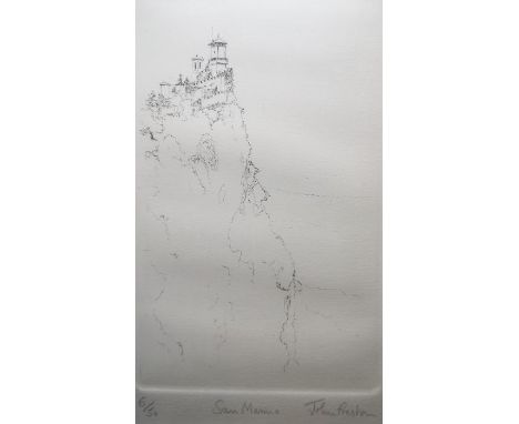 John Preston (20th century school)Limited edition print"San Marino", no.6/50, signed in pencil to margin, 22cm x 14cm John Pr