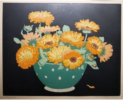 John Hall Thorpe (1874-1947) Woodblock print"Marigolds", signed in pencil to the margin, 24cm x 30cm Condition ReportAppears 