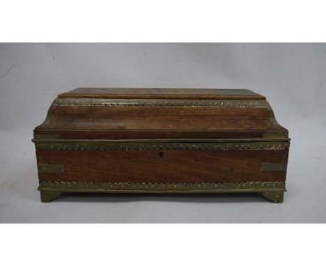 Eastern-style and metal inlaid box on bracket feet 