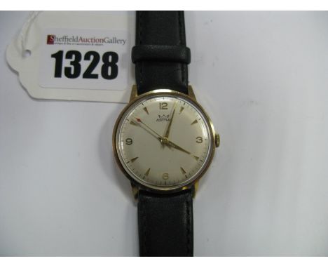 Smiths Astral; A Vintage Gent's Wristwatch, the signed dial with Arabic numerals, dagger markers and centre seconds, on later