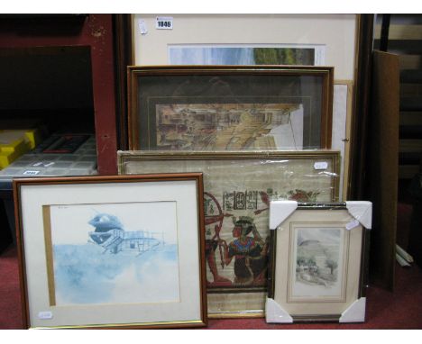 A Hugh Gurney Limited Edition Print 453/500, signed 'Twitchen Valley Mortehoe' signed bottom right, and others.