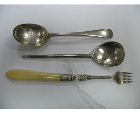 Keswick School of Industrial Art; A Chester Hallmarked Silver Spoon, 1918; together with a further hallmarked silver spoon an