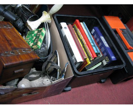 Books, model vehicles, box, lamps, barometer, etc.
