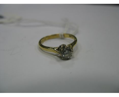 An 18ct Gold Single Stone Diamond Ring, the brilliant cut stone eight claw set, stamped "0.50"