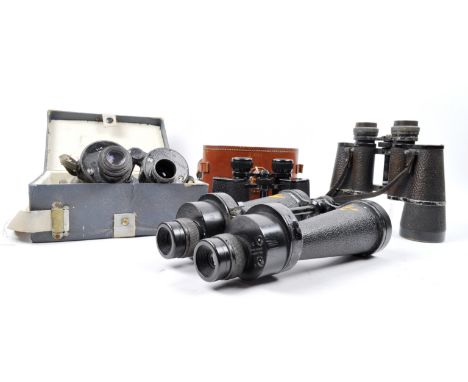 A collection of vintage binoculars.&nbsp; Models to include: M15 5 x 40, Carl Zeiss Dekarem 10 x 50, Wray London Raylite 8 x 