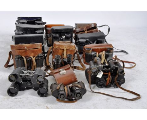 A mixed collection of 18 x vintage binoculars. Models are: Fuji Meibo 10 x 35, Spindler &amp; Hoyer - Gottinga 5 x 20 (cased)
