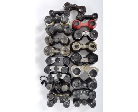 A collection of 20 x opera &amp; field binoculars.&nbsp; To include: Busch Multinett, Ross Operos, Thomas Armstrong &amp; Bro