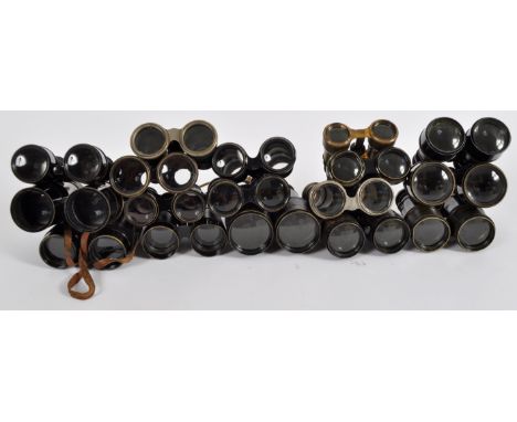 A large collection of 17 x 19th &amp; early 20th century military, maritime and field binoculars. Models included are: J H St