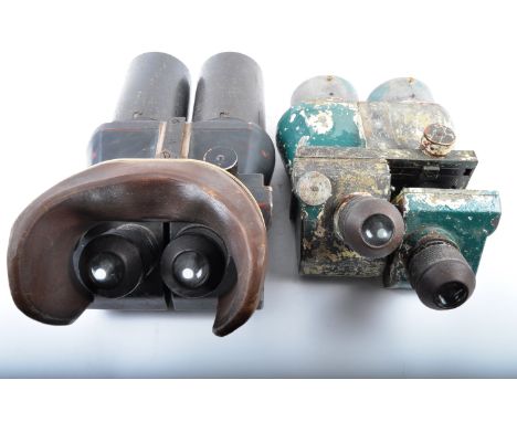 A pair of World War Two WWII German Nazi D.F 10 x 80 flak artillery binoculars. Made by Leitz (beh).&nbsp; A German Anti-Airc