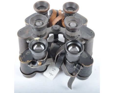 A collection of Carl Zeiss Jena vintage binoculars. Models are: 1) London dated 1917 - serial number: 3452.&nbsp; 2) Silvarem