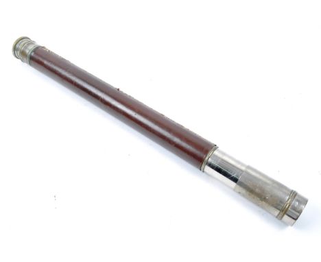 A circa 1920s officer of the watch telescope.&nbsp; A nickel plated on brass, single draw naval telescope. The telescope has 