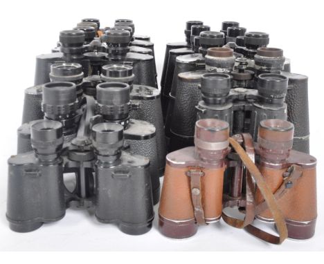 A mixed collection of 14 x vintage binoculars. Models are: Noctovist 8 x 30, Yashica 7 x 50 field 7.1, The Wray Nine 9 x 60, 