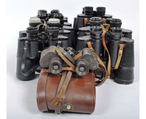 A collection of 13 x mixed vintage binoculars.&nbsp; Models are: Zenith 10 x 50 field 5, Zenith 7 x 50 field 7.1, Zenith 10 x