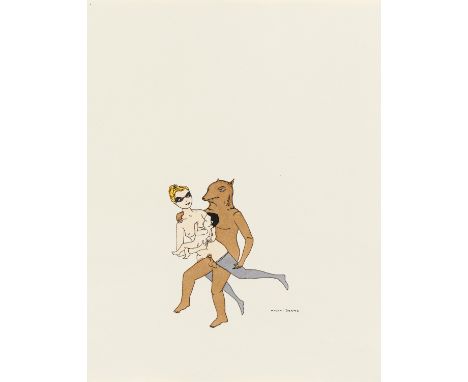 DZAMA, MARCEL1974 Winnipeg/KanadaTitel: "His father was a werewolf". Datierung: 2002. Technik: Aquarell und Tusche auf Velin.