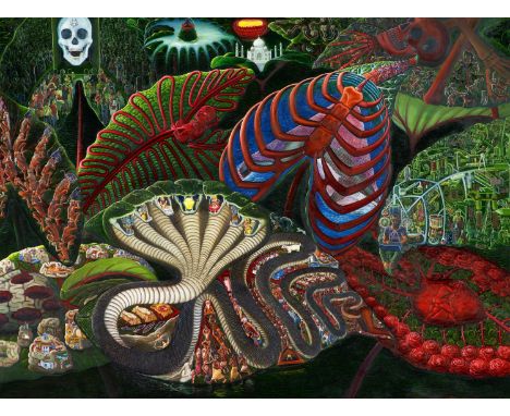 T., RATHEESH1980 Kerala/IndienTitel: "Green Pond". Datierung: 2011. Technik: Öl auf Leinwand. Darstellungsmaß: 183 x 244cm. B