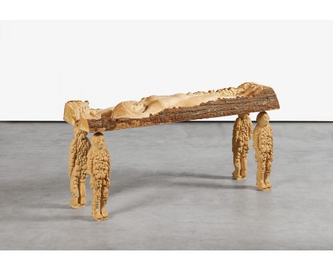 VARGA WEISZ, PALOMA1966 MannheimTitel: Frau, gebettet. Datierung: 2003. Technik: Lindenholz, geschnitztMaße: 140 x 70 x 40cm.