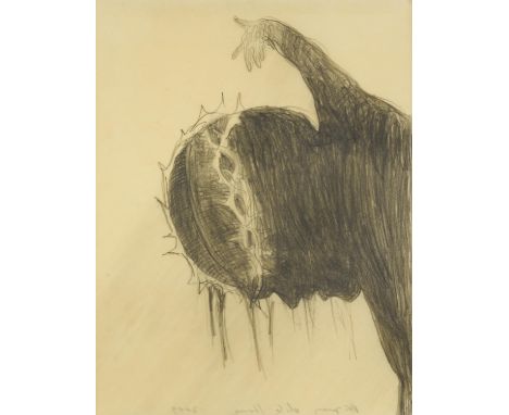 VÁSQUEZ DE LA HORRA, SANDRA1967 Vina del MarTitel: Cristo. Datierung: 2009. Technik: Bleistift auf mit Wachs überzogenem Papi
